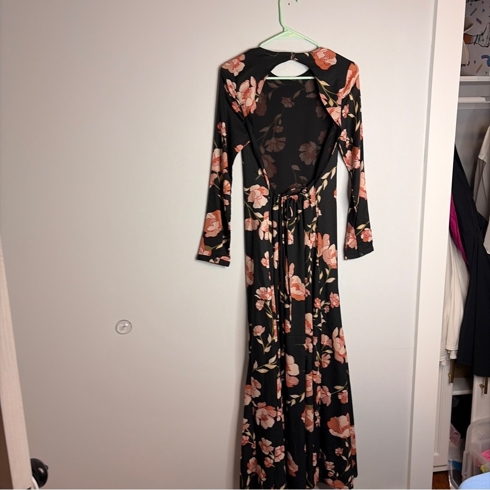 Love Like Summer x Billabong Black Floral Long Sleeve Maxi Dress Small - Picture 7 of 8